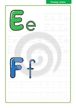 ABC Alphabet letters tracing worksheet with alphabet letters. Basic writing practice for kindergarten kids A4 paper ready to print
