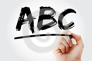 ABC - Ambition Belief Change acronym, business concept background