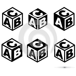 ABC block sing on white background. flat style. abc cubes icon for your web site design, logo, app, UI. ABC block symbol