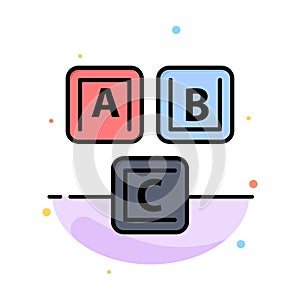 Abc, Blocks, Basic, Alphabet, Knowledge Abstract Flat Color Icon Template