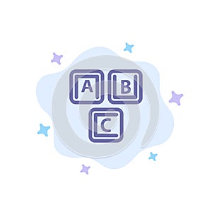 Abc, Blocks, Basic, Alphabet, Knowledge Blue Icon on Abstract Cloud Background