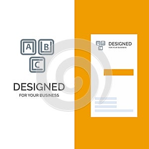 Abc, Blocks, Basic, Alphabet, Knowledge Grey Logo Design and Business Card Template