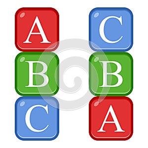 ABC Blocks Flat Icon Isolated on White