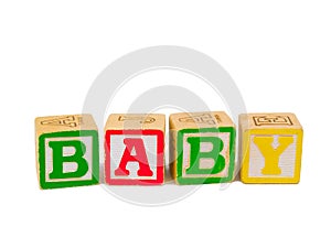 ABC blocks spelling BABY