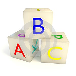 ABC Blocks on white background