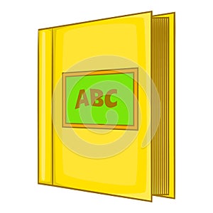 Abc book icon, cartoon style