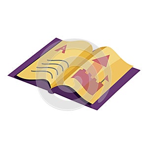 ABC book icon, cartoon style