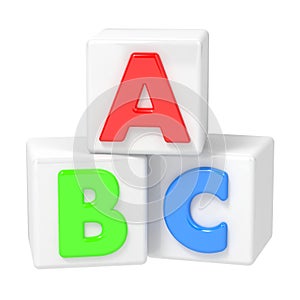 ABC Building Blocks on White Background.