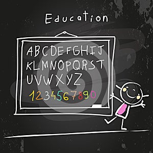 Abc chalk on blackboard