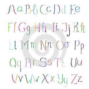 ABC Colorful hand drawn alphabet