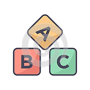 abc cubes icon vector design template in white background