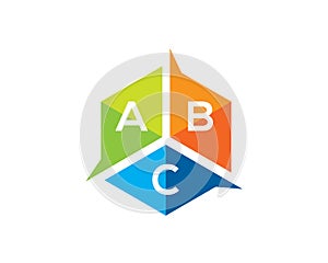 Abc hexagonal block logo