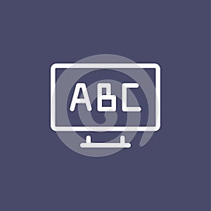 ABC icon alphabet simple flat style outline illustration