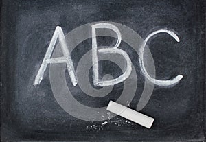 ABC letters and chalk on blackboard