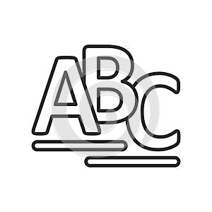 ABC Letters Outline Flat Icon on White