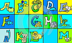 Abc letters with pictures in german and english part 1 first version