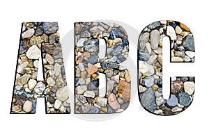 ABC letters. Stone design alphabet, collection of letters isolated on white