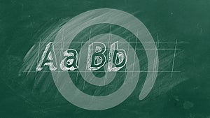 ABC letters written in chalk on blackboard