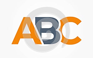 Abc logo. alphabet logotype design. vector text image in simple style