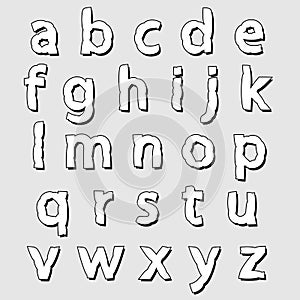 ABC lowercase bloated alphabet letters set