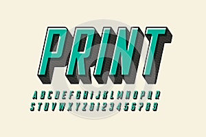 Offset print style modern font design