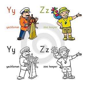 ABC professions coloring book set English alphabet