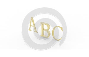 ABC rendering letters on a white background