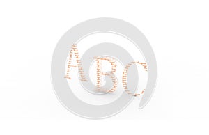ABC rendering letters on a white background
