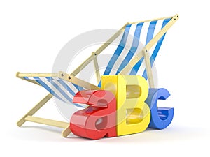 ABC text on deck chair