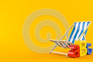 ABC text on deck chair