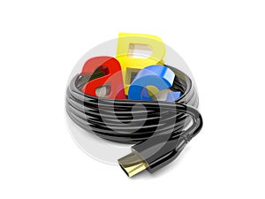 ABC text with hdmi cable