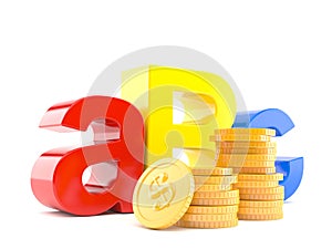 ABC text with stack of coins