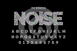 TV static noise effect font