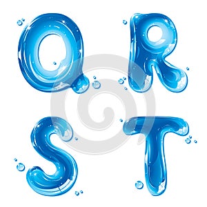 ABC - Water Liquid Letter Set - Capital Q R S T photo