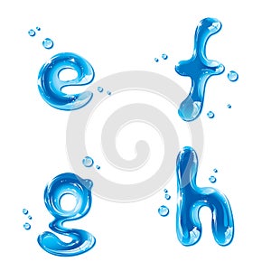 ABC - Water Liquid Set - Small Letters e f g h