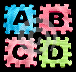 ABCD Alphabet learning blocks isolated Black