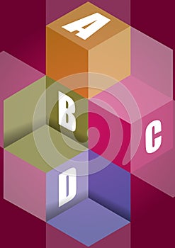 ABCD cube steps vector background photo