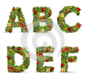 ABCDEF, christmas tree font photo