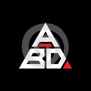 ABD triangle letter logo design with triangle shape. ABD triangle logo design monogram. ABD triangle vector logo template with red photo