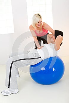 Abdomen exercise on fitness ball