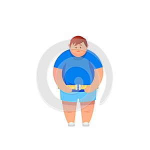 Abdomen fat, overweight man with a big belly