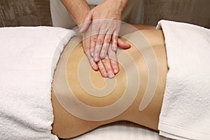 abdominal massage. Rest and relaxation through massage.