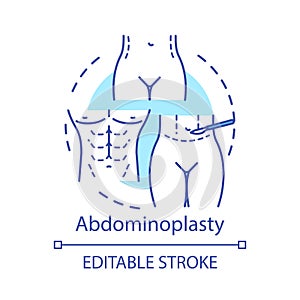 Abdominoplasty concept icon photo