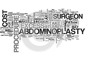 Abdominoplasty Cost Or Tummy Tuck Cost Word Cloud photo