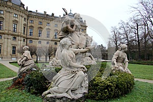 The Abduction of Europa, sculptural group in the Court Gardens of the Residenz, Wurzburg, Germany