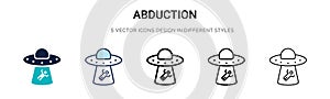 Abduction icon in filled, thin line, outline and stroke style. Vector illustration of two colored and black abduction vector icons