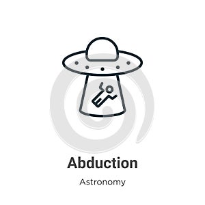 Abduction outline vector icon. Thin line black abduction icon, flat vector simple element illustration from editable astronomy