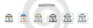 Abduction vector icon in 6 different modern styles. Black, two colored abduction icons designed in filled, outline, line and