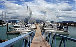 Abel Point Marina, Airlie Beach, Australia. Luxurious Yachts and sailing boats.