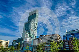 Abenobashi Terminal Building and blue sky